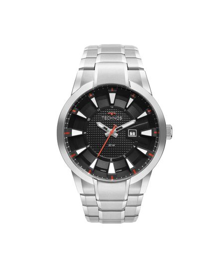 relógio masculino technos analógico calendário 2117ldb1p prateado UNICO