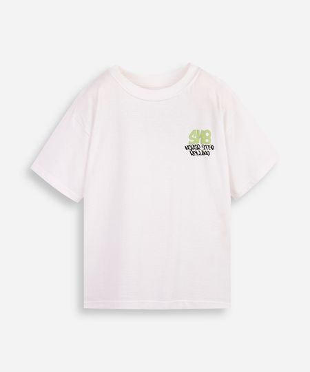 camiseta infantil manga curta silk street off white 12
