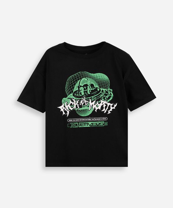 camiseta infantil rick and morty nave espacial - preto 12