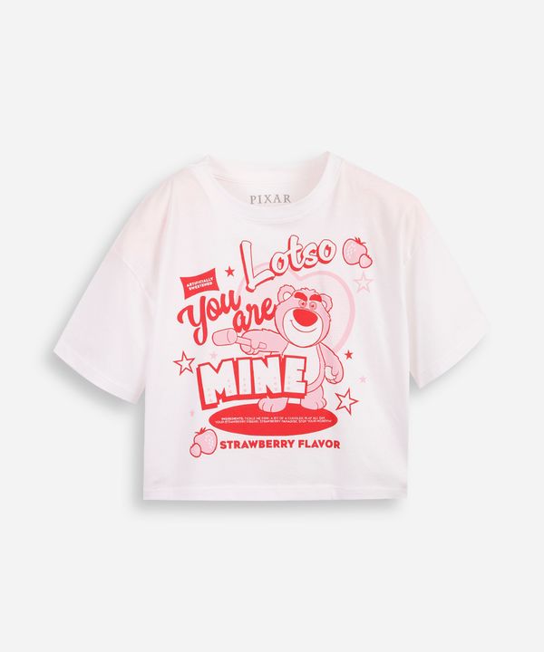 camiseta juvenil boxy cropped lotso you are mine off white 14