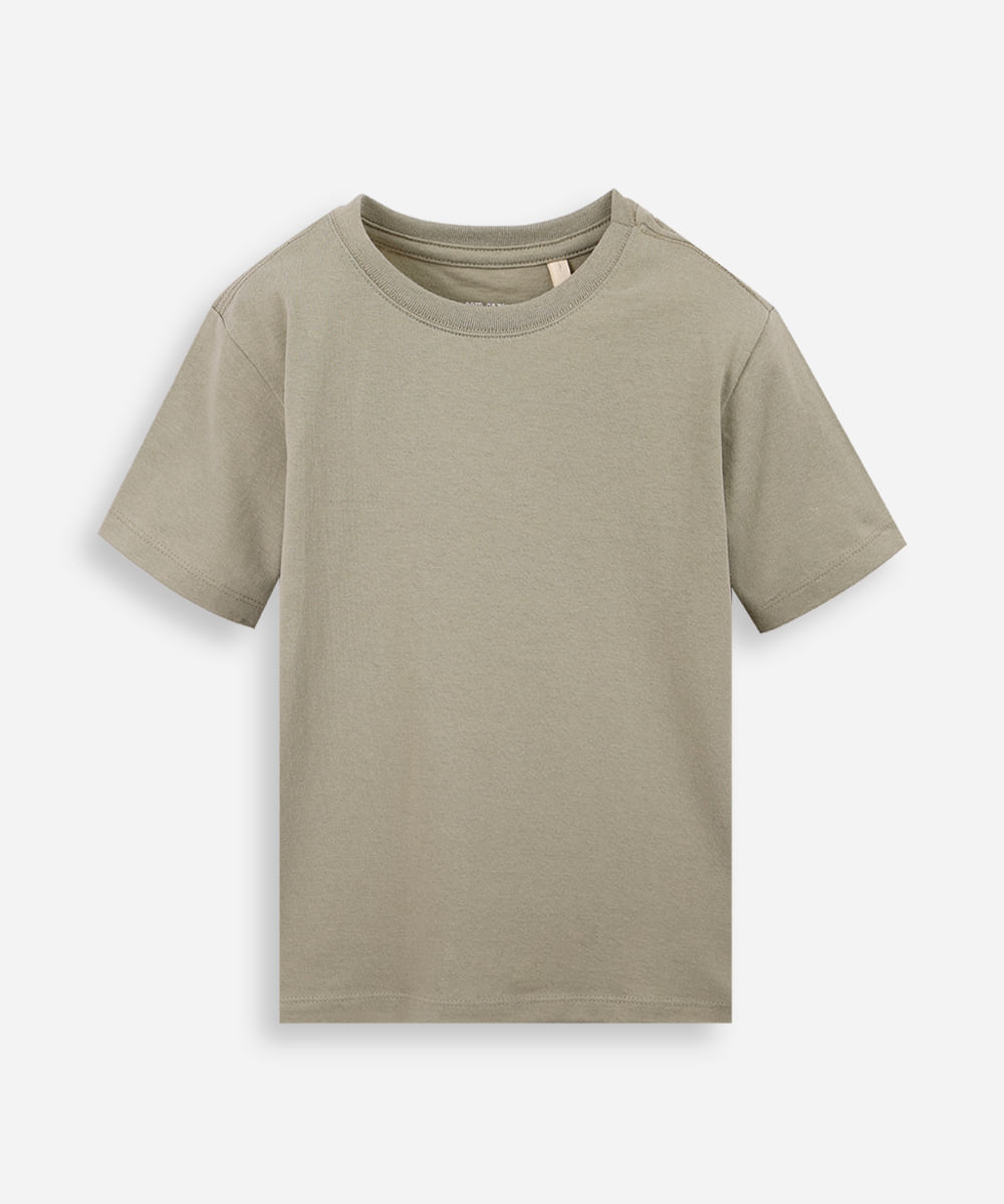camiseta de algodão infantil manga curta básica verde