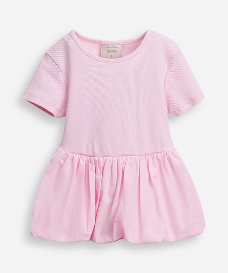 blusa infantil peplum manga curta ribana rosa 8 blusa infantil peplum manga curta ribana rosa 8