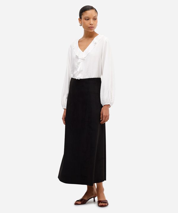 saia feminina midi suede preta 38