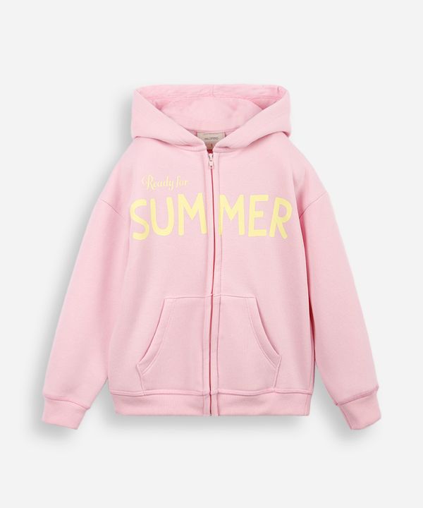 blusão juvenil de moletom felpado com capuz estampado rosa 4