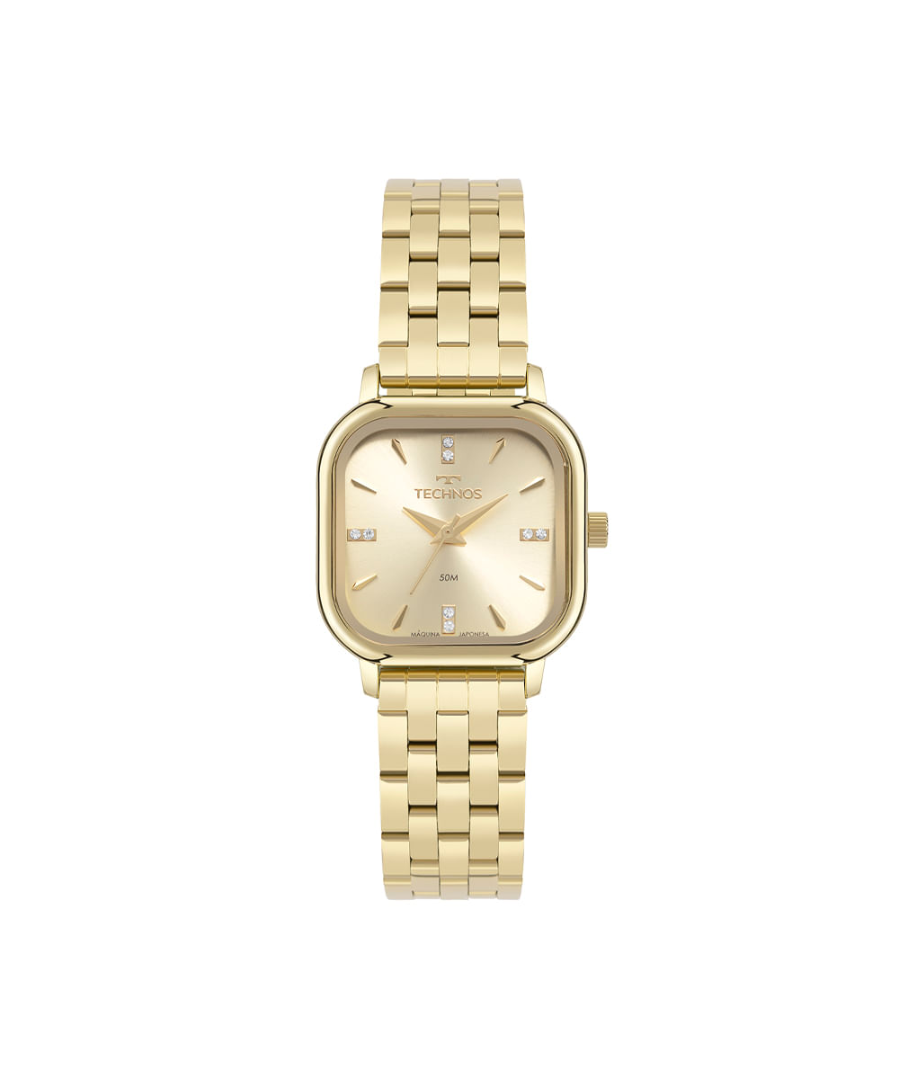 relógio feminino technos analógico gl32bb1d dourado