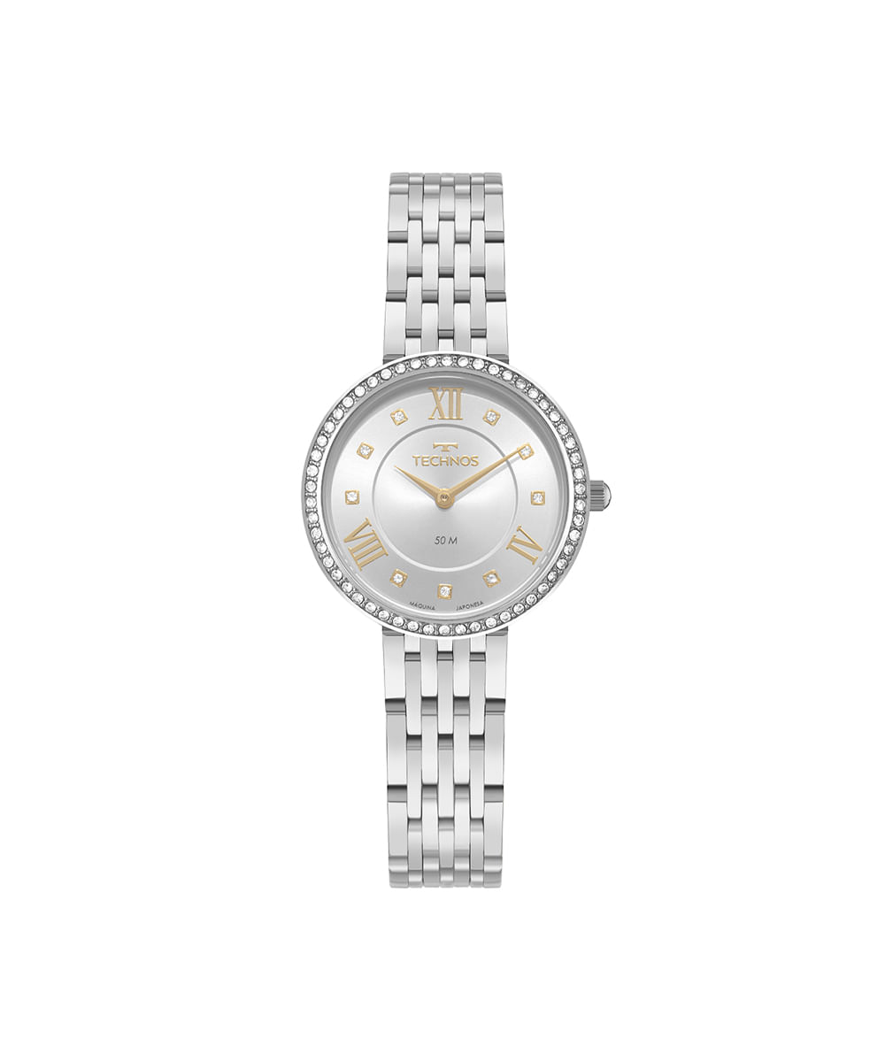 relógio feminino technos analógico 2025luf1k prateado relógio feminino technos analógico 2025luf1k prateado