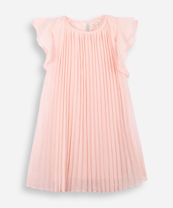 vestido infantil plissado com brilhos rosa 8