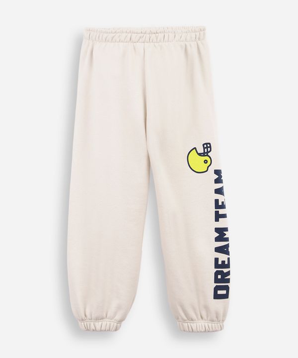 calça infantil moletom college bege 2