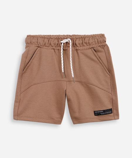 bermuda infantil de moletom recortes bege 8 bermuda infantil de moletom recortes bege 8