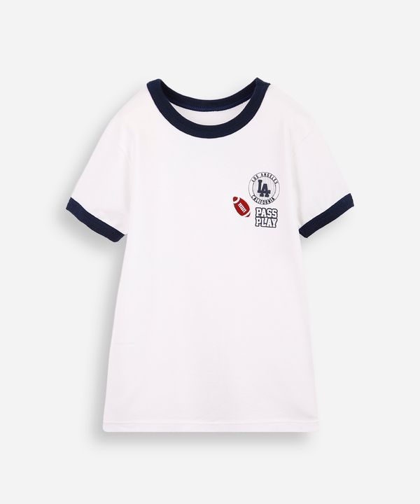 camiseta infantil de algodão com bordado off white 2