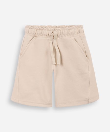 bermuda infantil com algodão cós elástico bege 6 bermuda infantil com algodão cós elástico bege 6