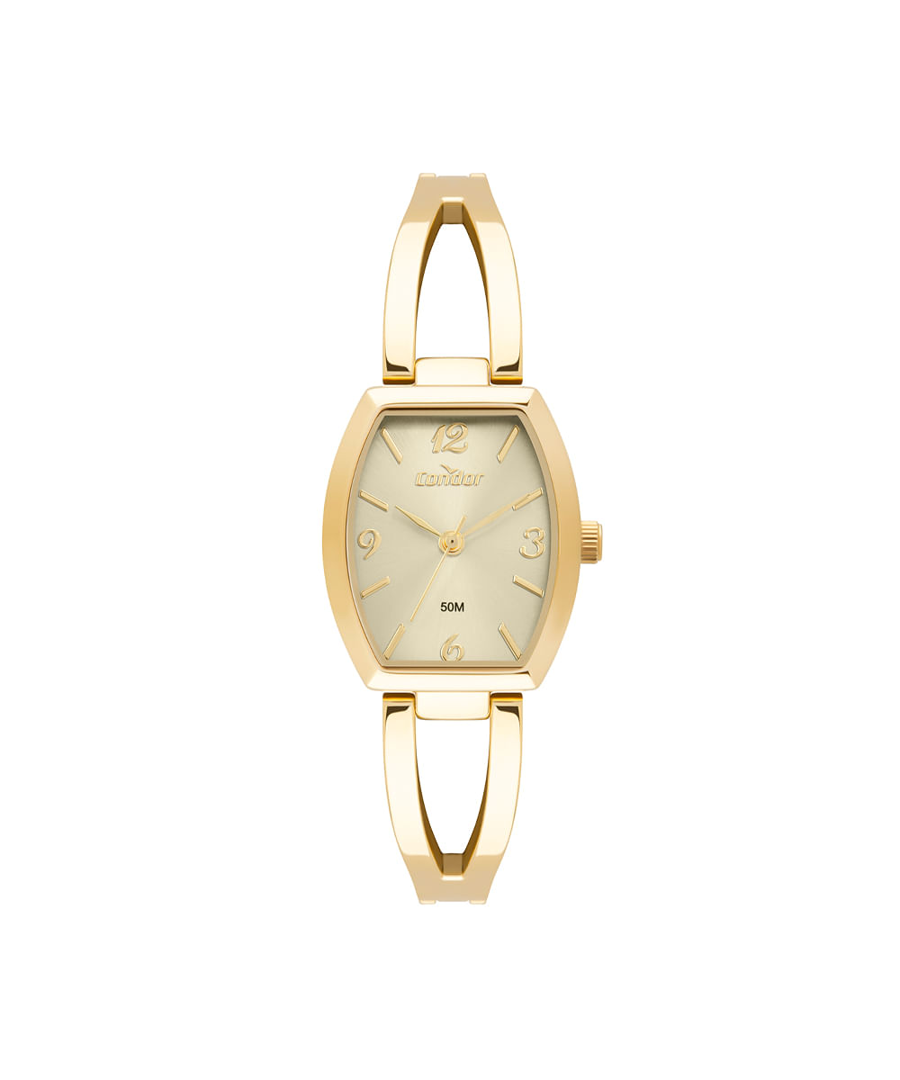relógio feminino condor analógico co2035nqg5x dourado