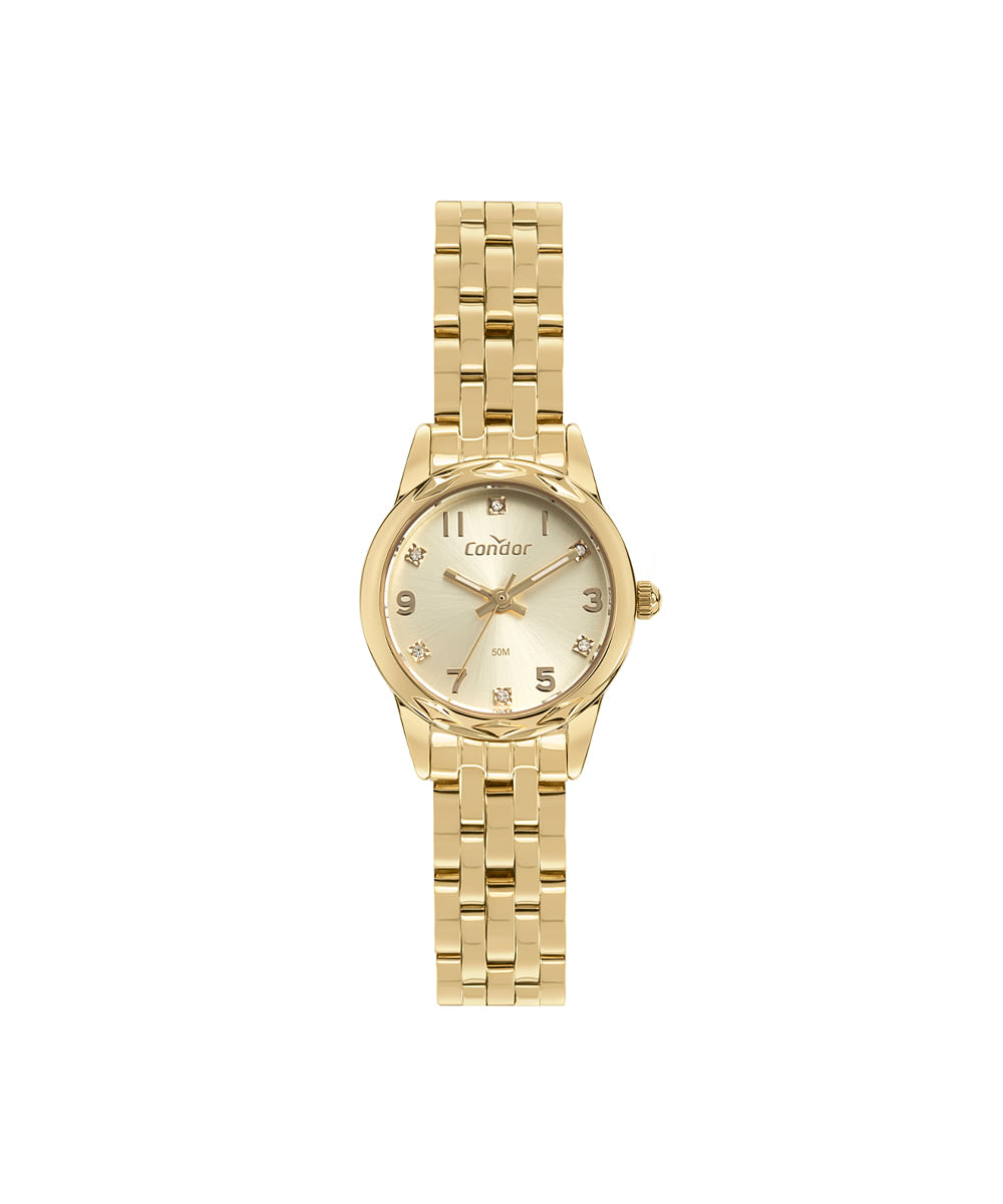 kit relógio feminino condor analógico co2035nftk4x dourado