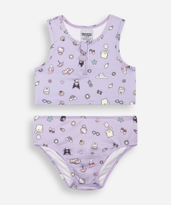 biquíni infantil com zíper hello kitty lilás 4