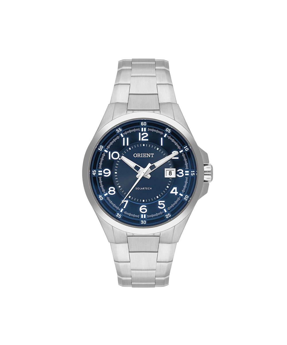 relógio masculino orient analógico calendário mbss1505d2sx prateado