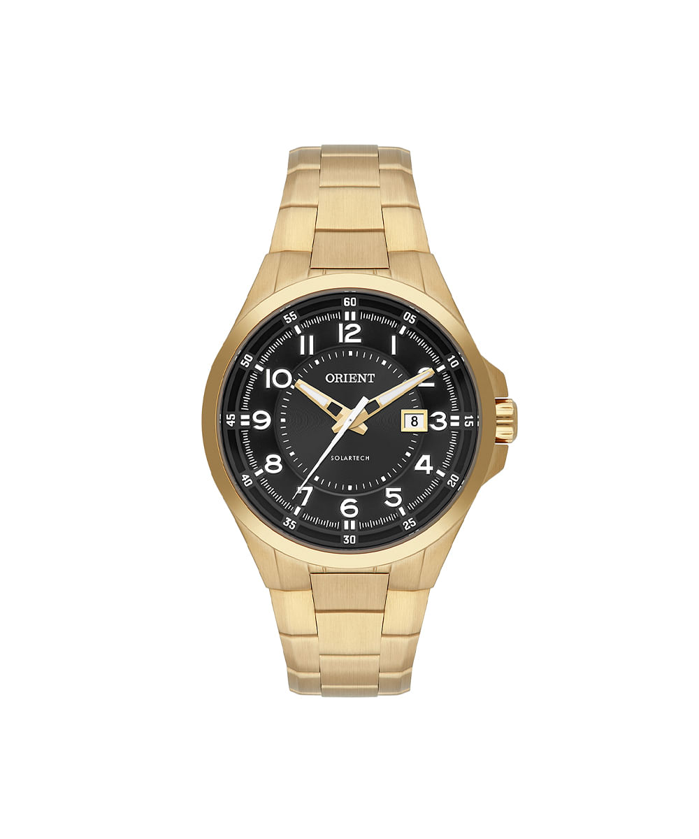 relógio masculino orient analógico calendário mgss1297p2kx dourado