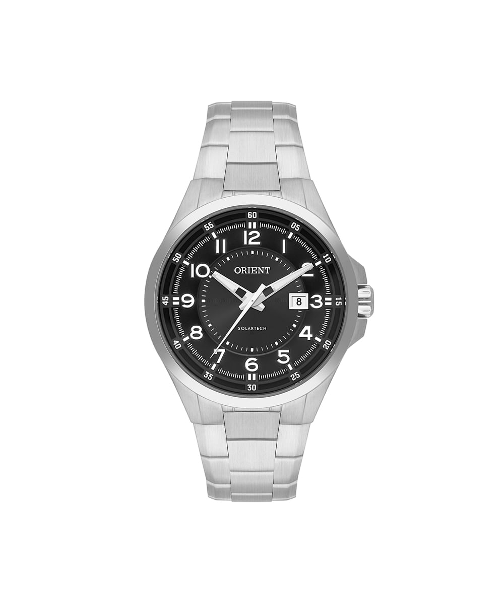 relógio masculino orient analógico calendário mbss1505p2sx prateado