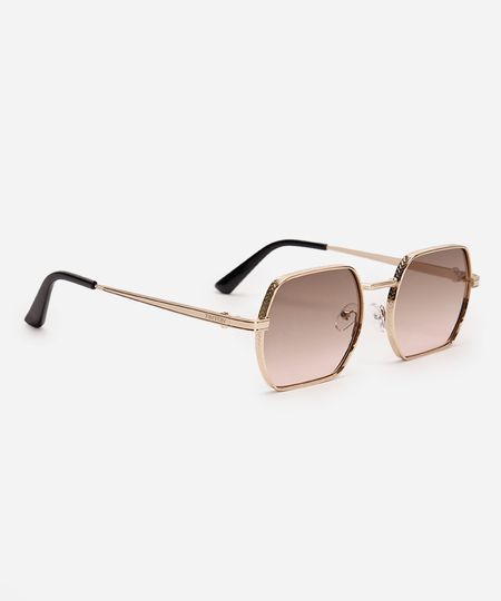 óculos de sol quadrado triton unissex dourado UNICO