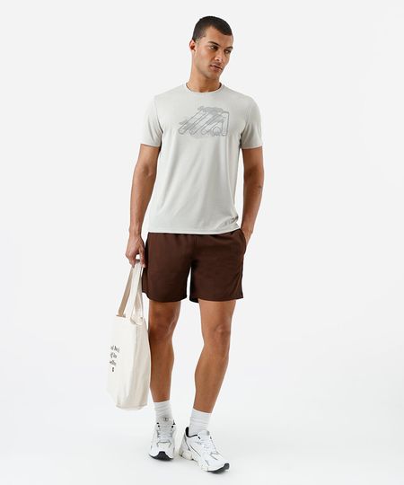 short esportivo ace masculino cós elástico marrom P