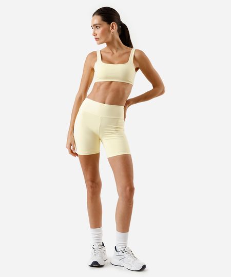 bermuda feminina esportiva ace de poliamida amarela GG