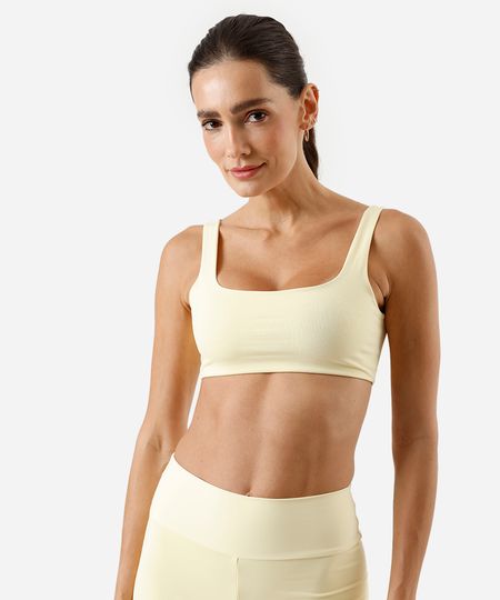 top feminino esportivo ace de poliamida amarelo P