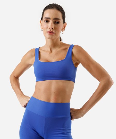 top feminino esportivo ace de poliamida azul P top feminino esportivo ace de poliamida azul P