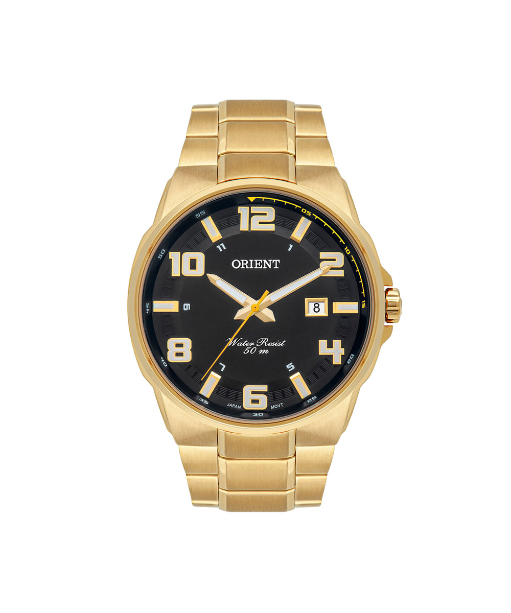 relógio masculino orient analógico calendário mgss1186p2kx dourado