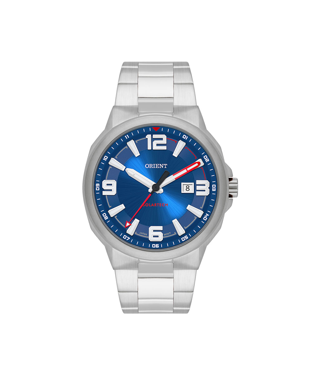 relógio masculino orient analógico calendário mbss1510d2sx prateado