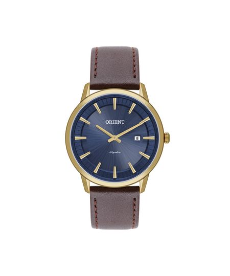 relógio masculino orient analógico calendário mgsc1017d1nx dourado UNICO