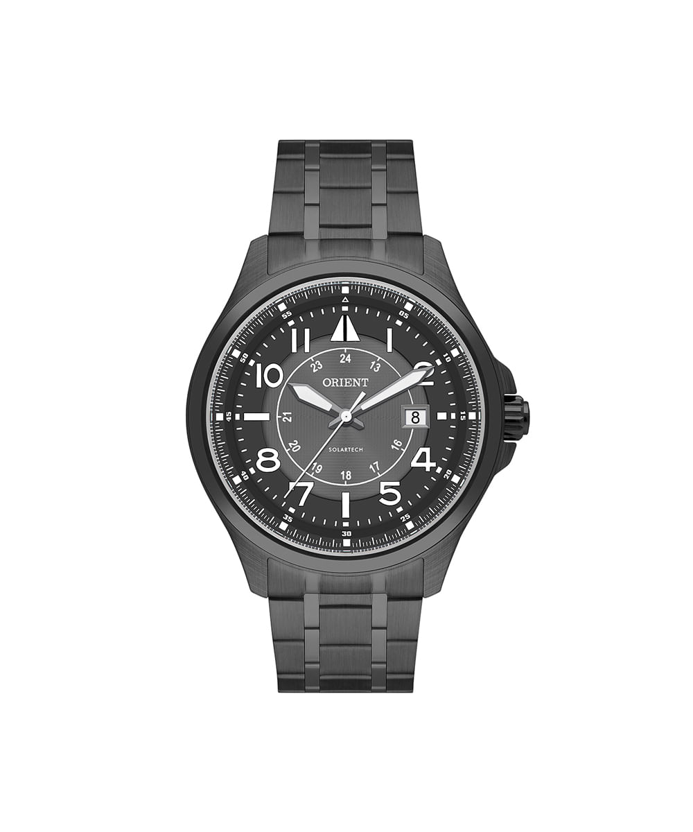 relógio masculino orient solartech analógico calendário mpss1053 p2px preto