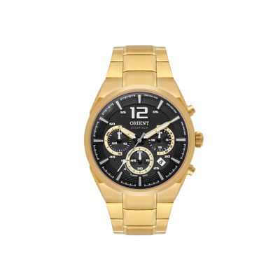 relógio masculino orient solartech cronógrafo mgssc055 p2kx dourado