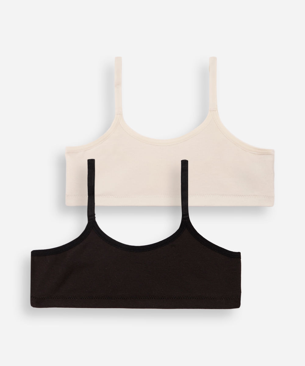 kit de 2 sutiãs infantil top delrio colorido
