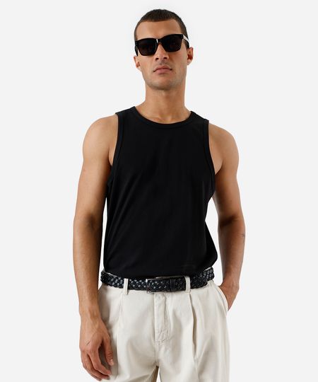 regata básica masculina de algodão preta PP regata básica masculina de algodão preta PP