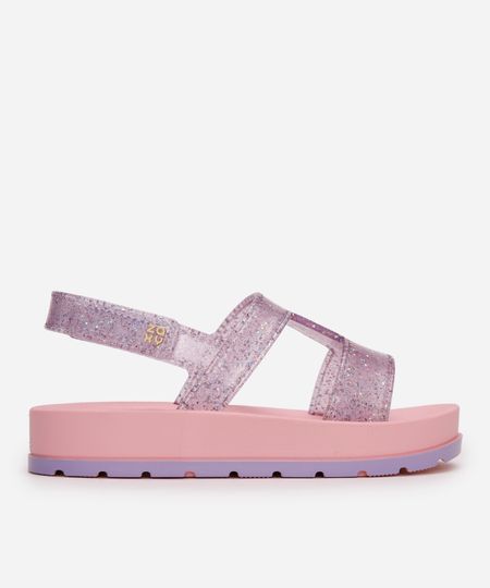 sandália infantil com glitter zaxy rosa 17-18 sandália infantil com glitter zaxy rosa 17-18