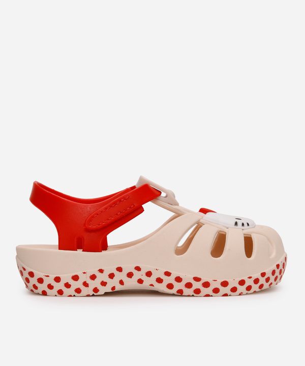 sandália infantil hello kitty grendene bege 20-21