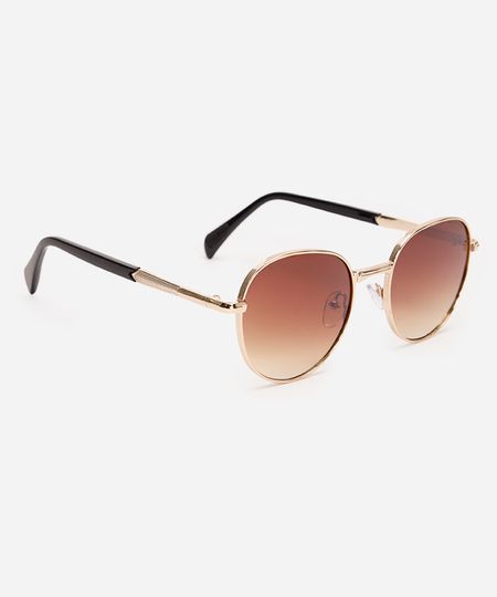 óculos de sol redondo triton unissex dourado UNICO óculos de sol redondo triton unissex dourado UNICO