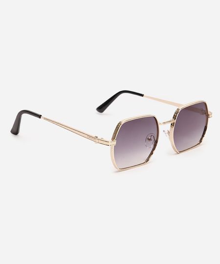 óculos de sol quadrado triton unissex dourado UNICO
