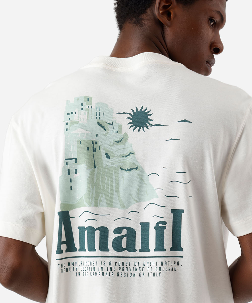 camiseta masculina de algodão amalfi off white
