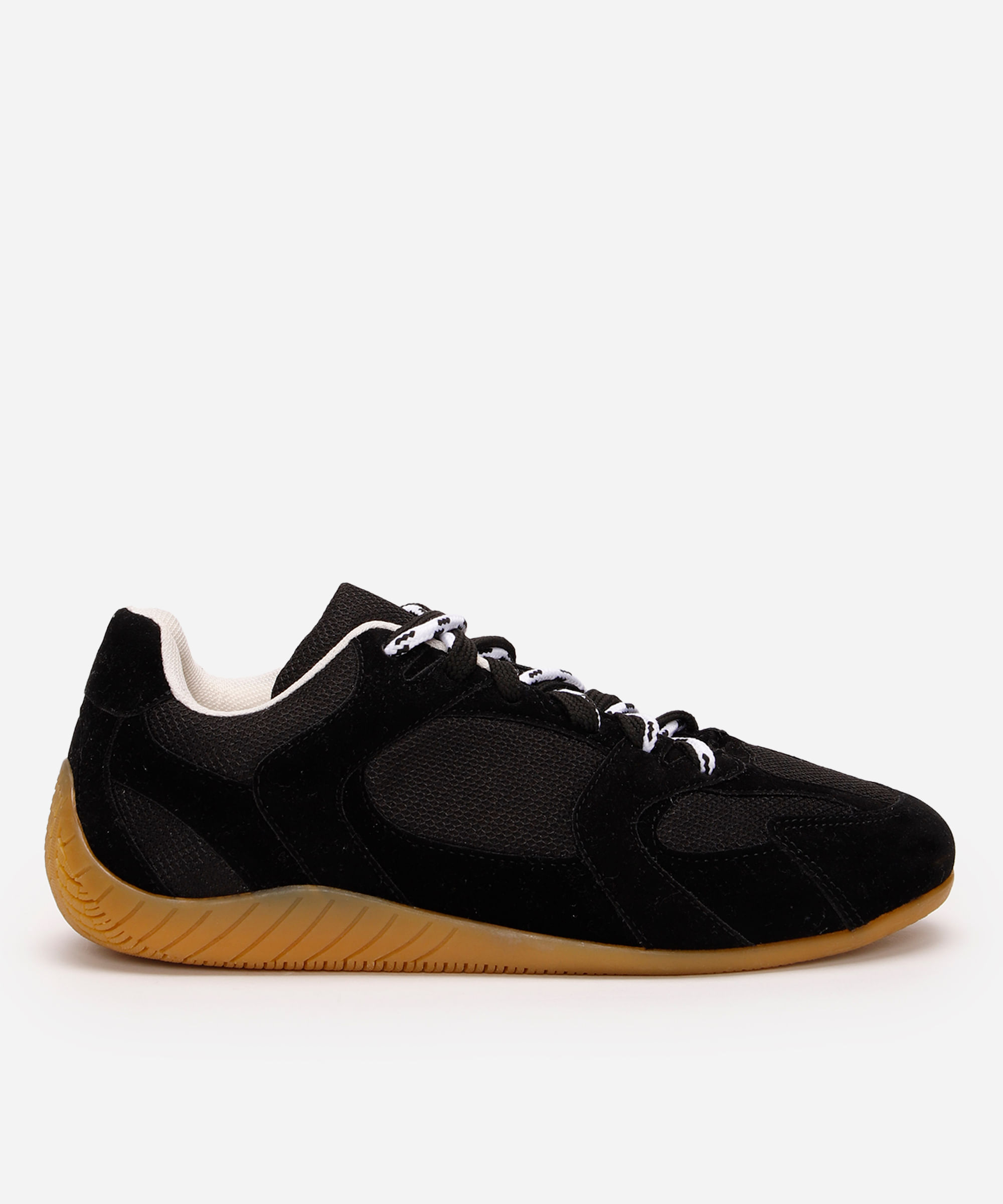 tênis casual com recortes e cadarço duplo ace preto