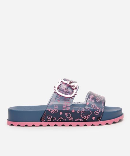 chinelo slide infantil hello kitty grendene azul 30 chinelo slide infantil hello kitty grendene azul 30