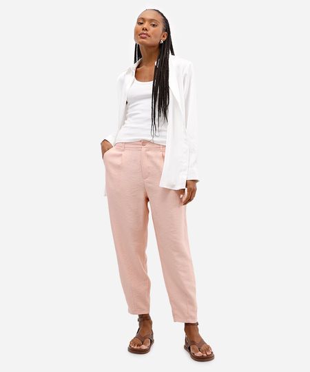 calça feminina pregas rosa 34 calça feminina pregas rosa 34