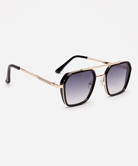 óculos de sol quadrado  triton unissex dourado UNICO