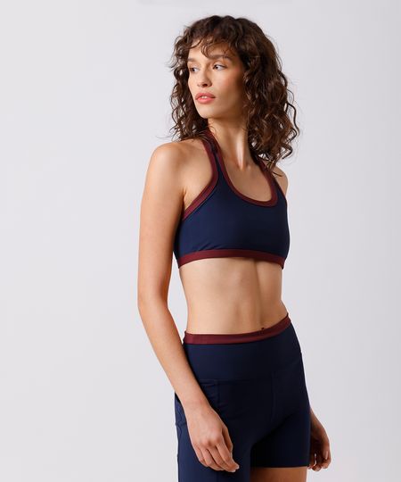 top feminino frente única mindset sport azul P top feminino frente única mindset sport azul P