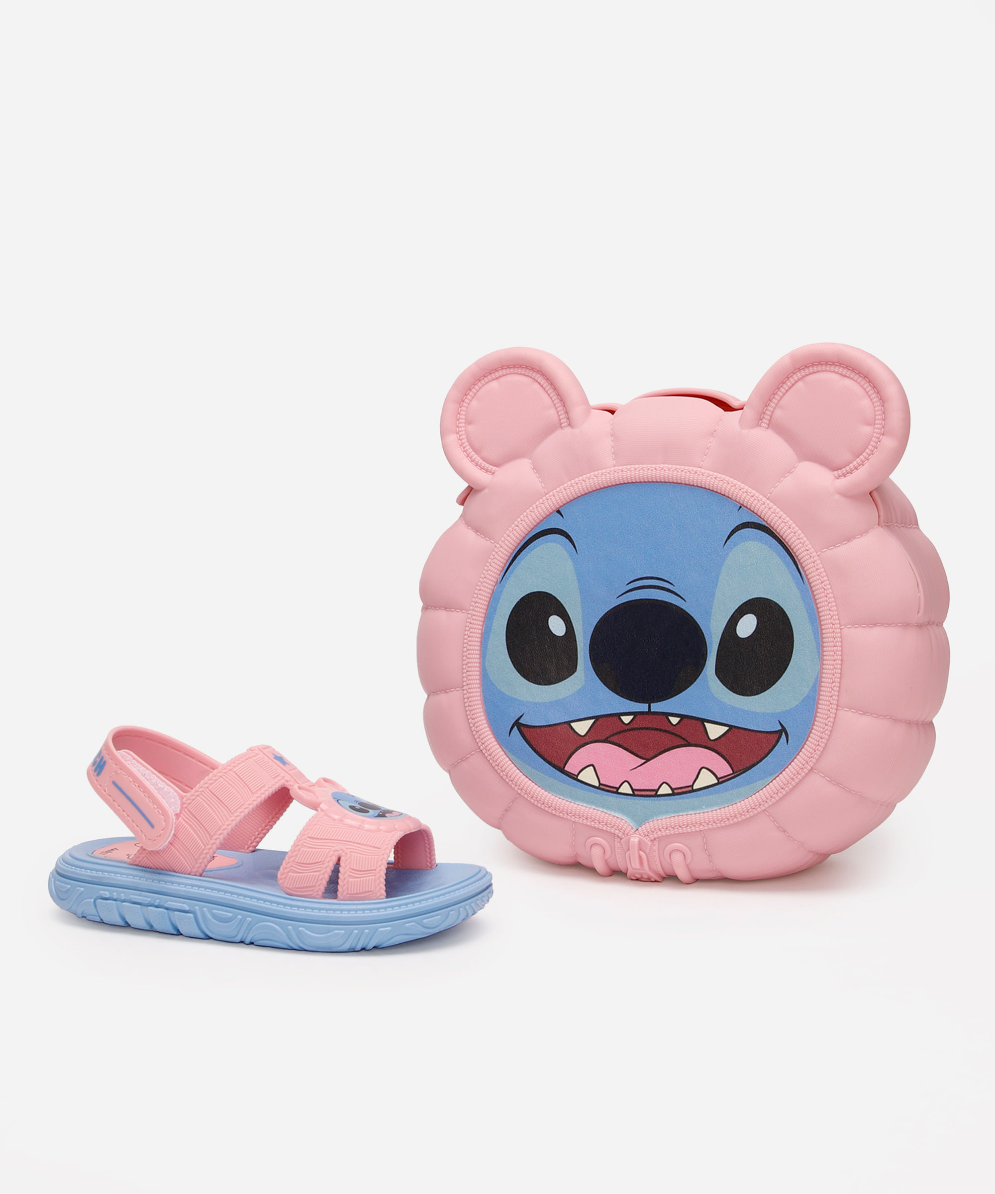sandália grendene infantil com mochila stitch azul