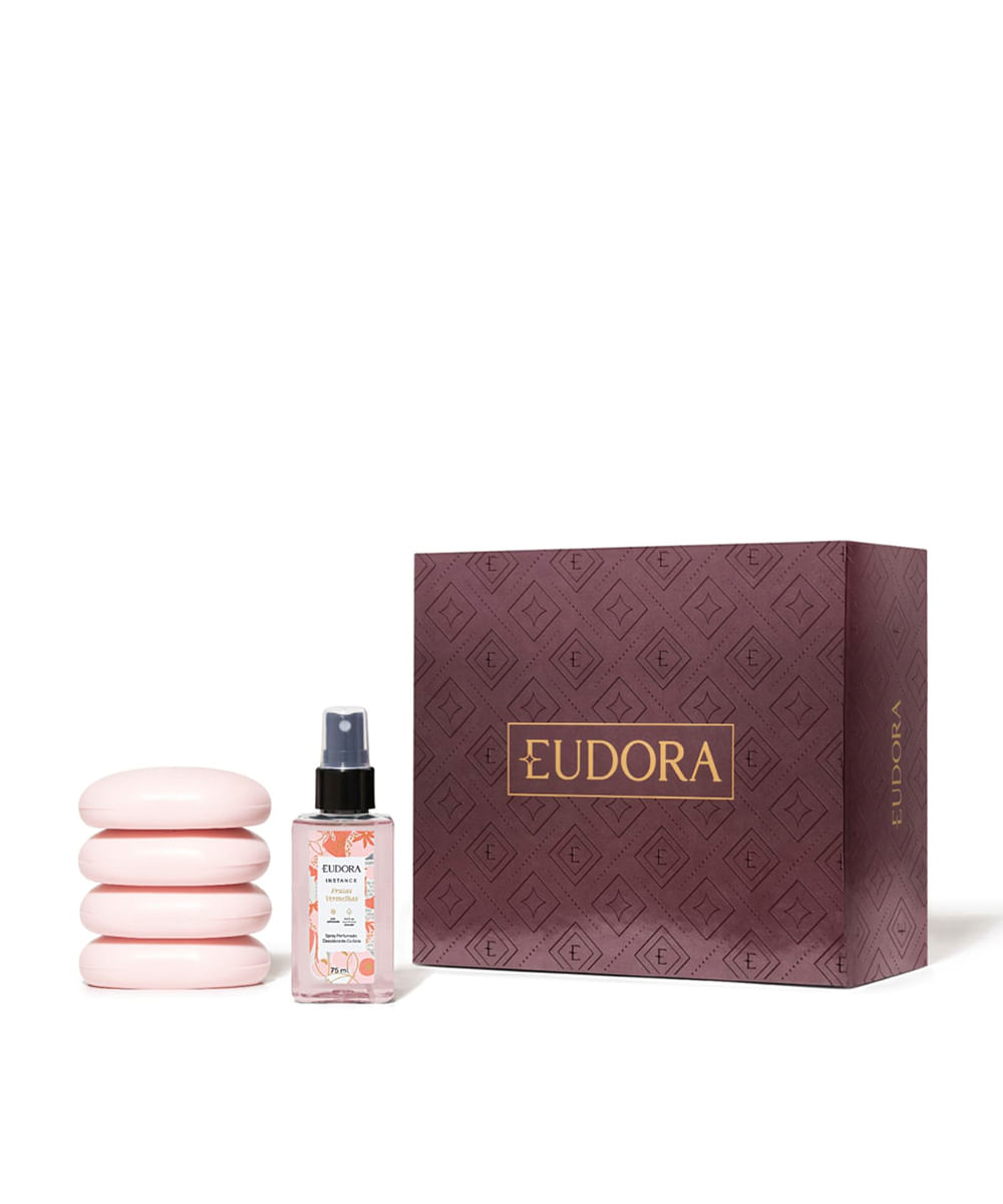 kit eudora com estojo instance frutas vermelhas
