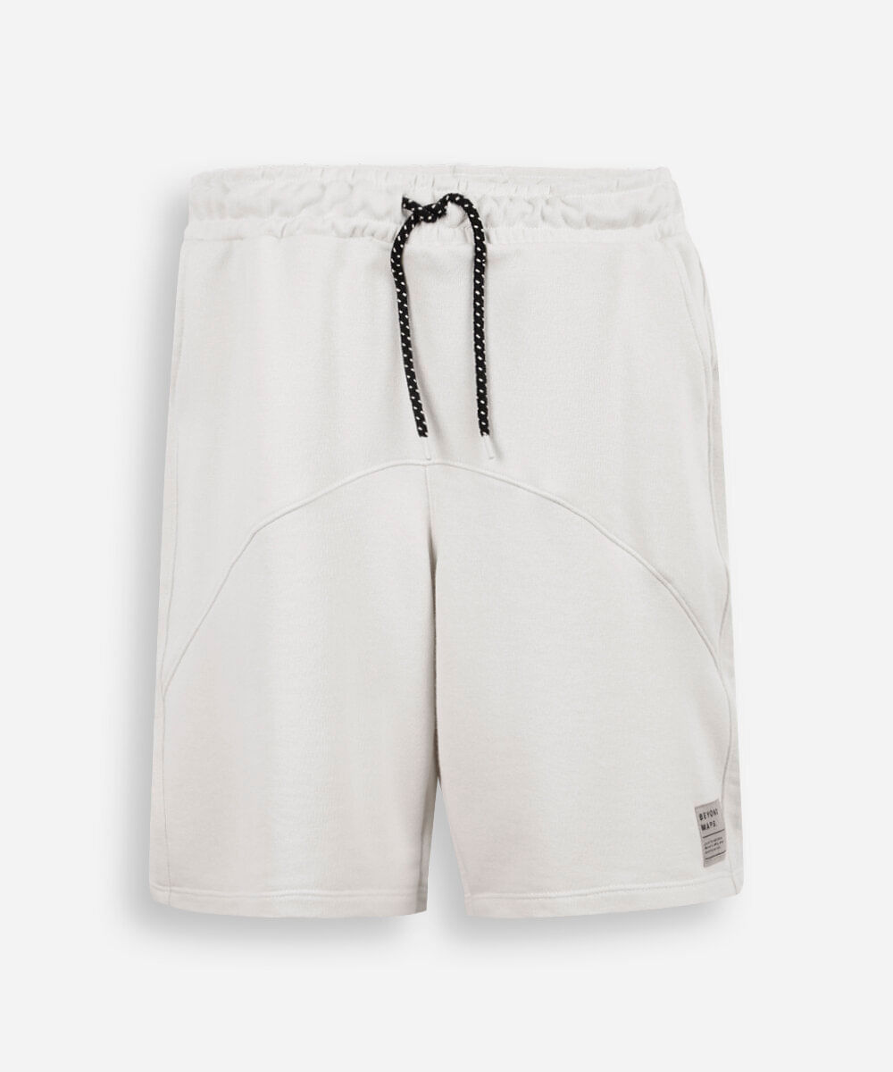 short de moletom juvenil com recorte cinza