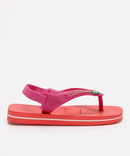 chinelo infantil havaianas com elástico rosa 17-18 chinelo infantil havaianas com elástico rosa 17-18