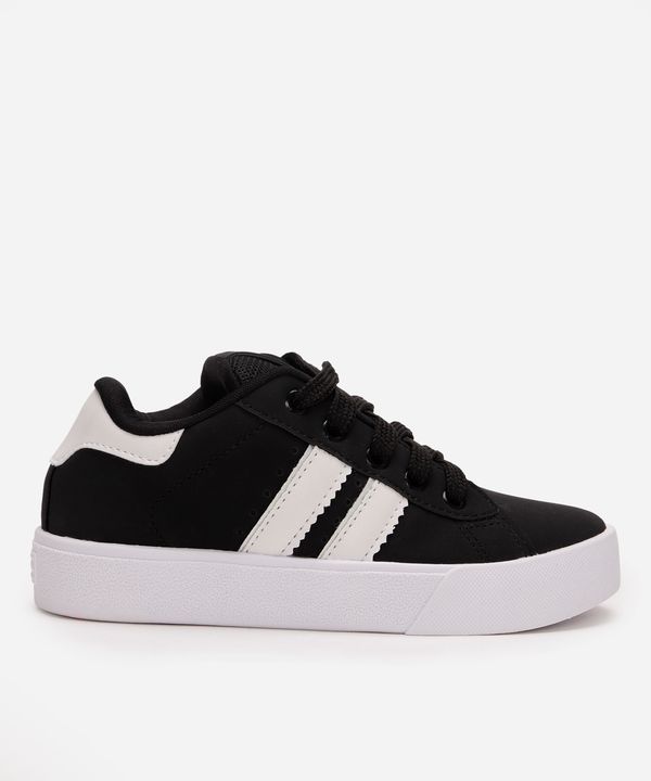 tênis casual infantil com recortes ollie preto 30