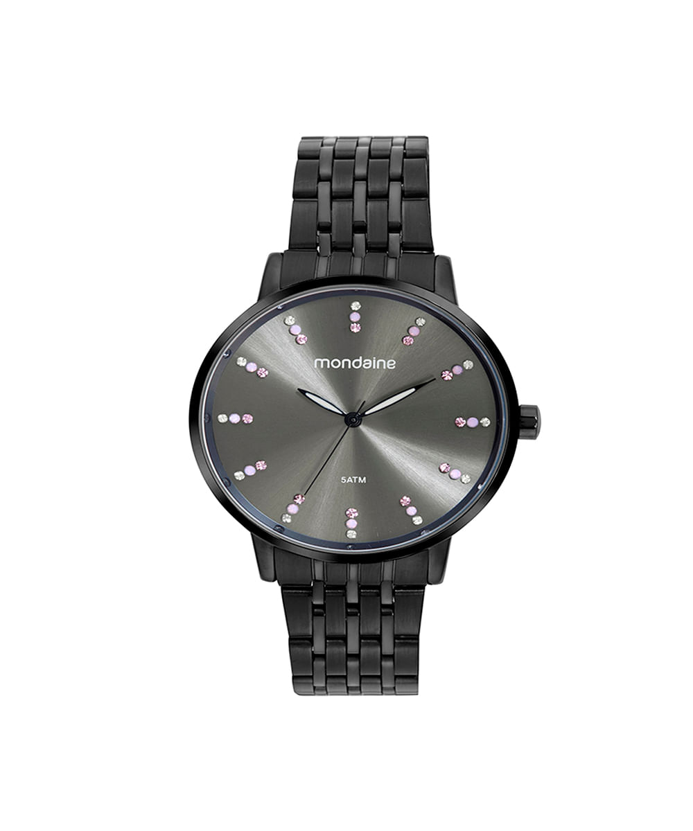 relógio feminino mondaine analógico 32666lpmvpe2 preto