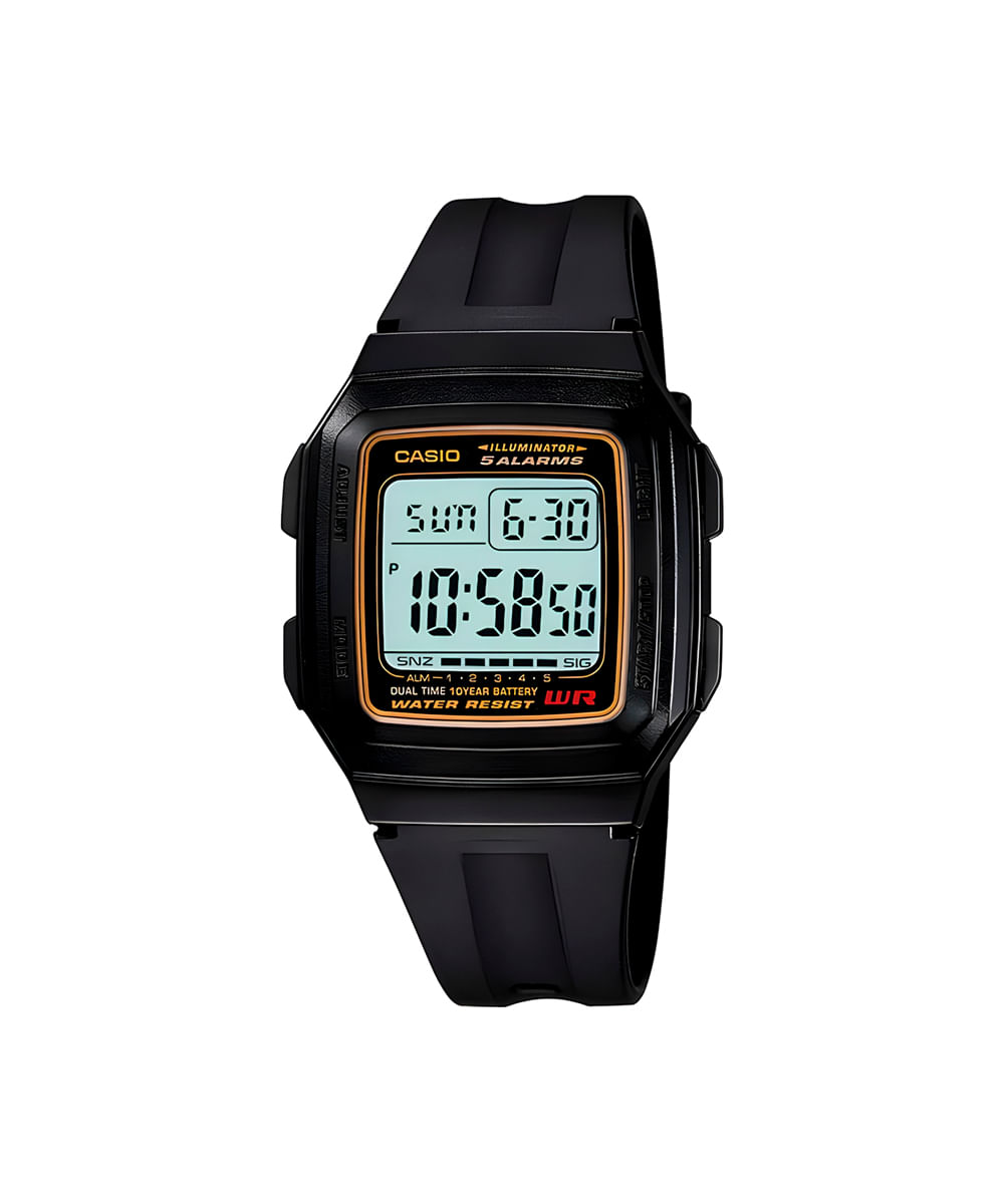 relógio masculino casio digital f 201wa 9adf preto